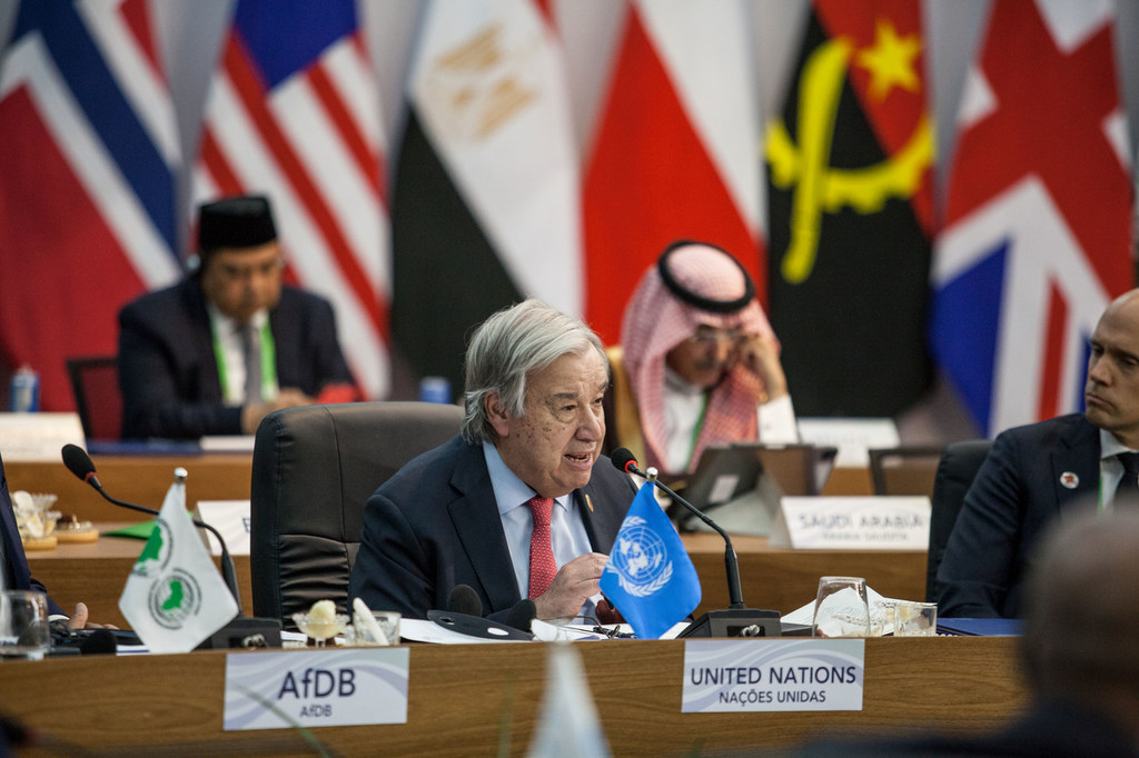 UN Secretary-General Antonio Guterres speaks at the G20 Summit taking place in Rio de Janeiro, Brazil.